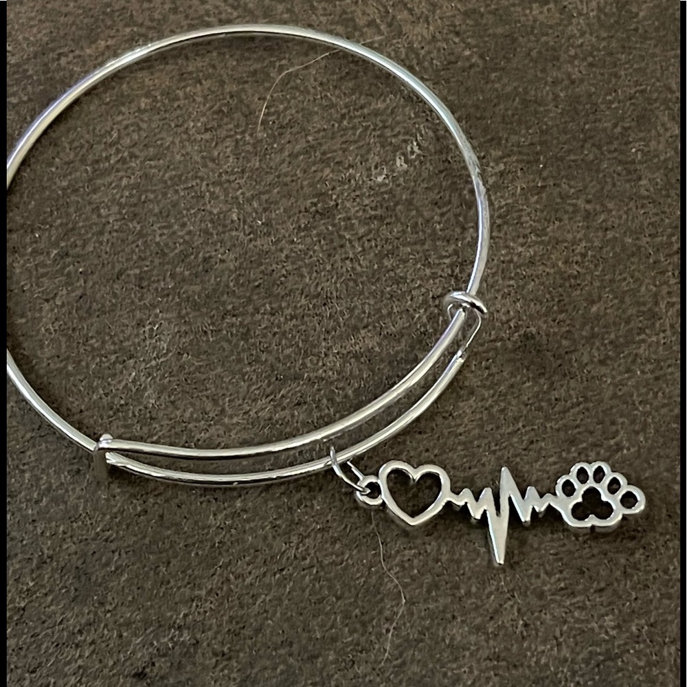 Love, paw print bracelet